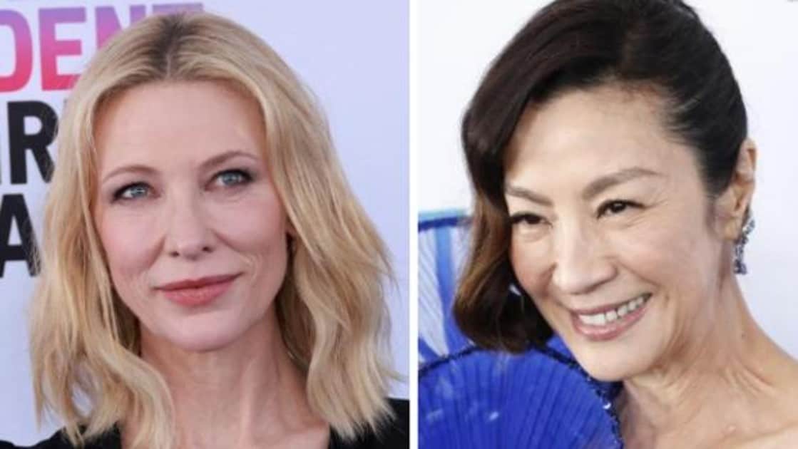 Cate Blanchett (izquierda) y Michelle Yeoh (derecha) en la alfombra roja de los Independent Spirit Awards