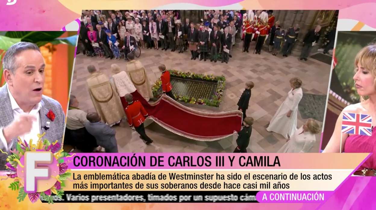 Emma García ha parado los pies a Aurelio Manzano en 'Fiesta' al escuchar lo que decía de la Reina Camila.