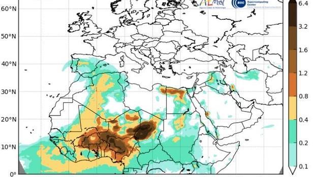 Una nube de polvo africano cubre los cielos de la provincia