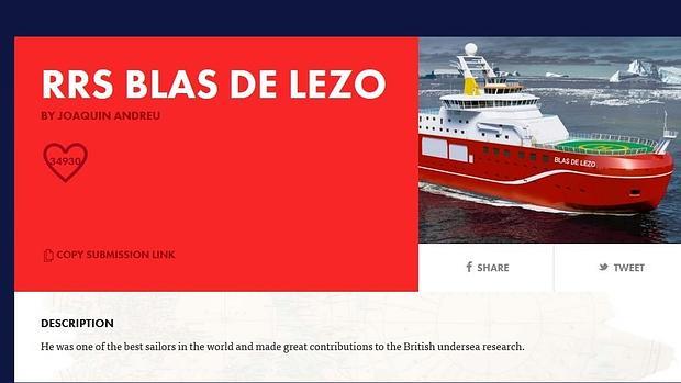 Blas de Lezo para el nuevo barco de la Armada Británica