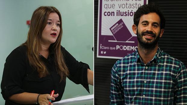 Verónica Pérez del PSOE y JUlián Moreno de Podemos