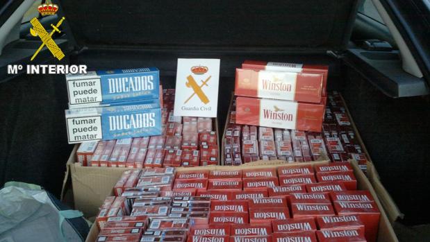 Cartones tabaco incautado por la Guardia Civil.