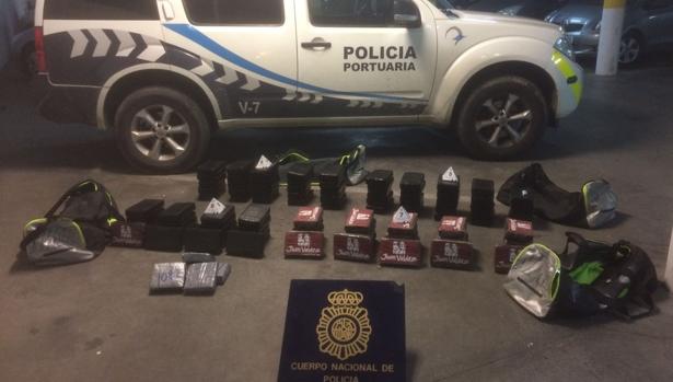 Material y droga que se han intervenido en la operación.