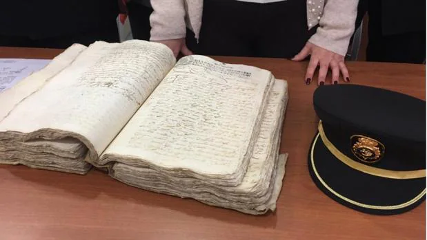 El manuscrito recuperado por la Policía