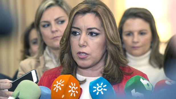 Susana Díaz durante su visita a Baeza