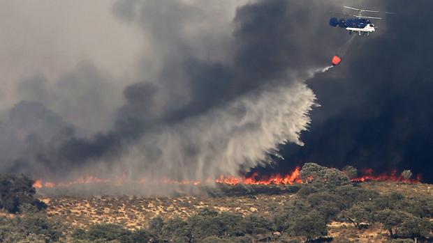 Incendio en el Castillo de las Guardas en agosto de 2016