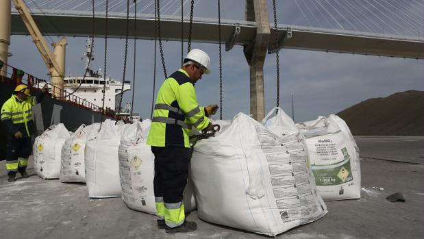 Estibadores, en el muelle de La Cabezuela