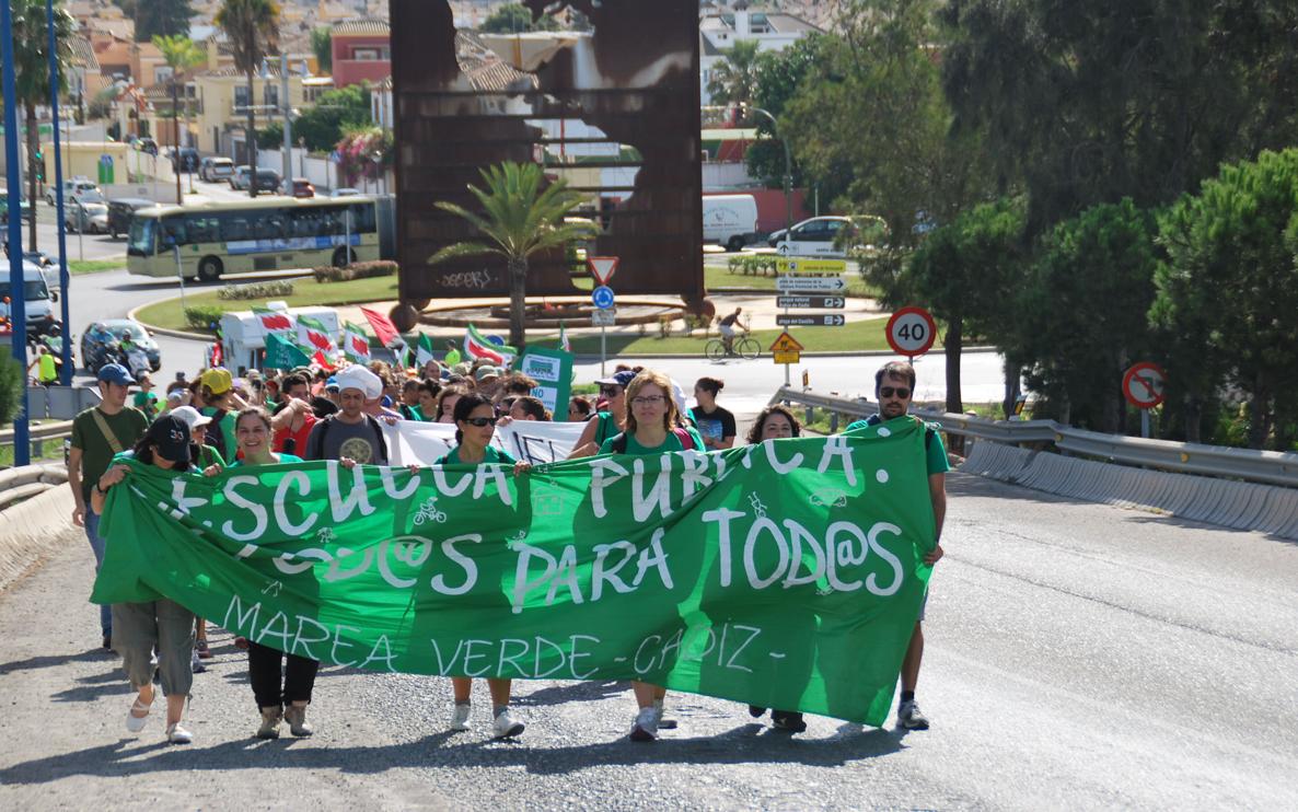 Protesta de la Marea Verde en San Fernando