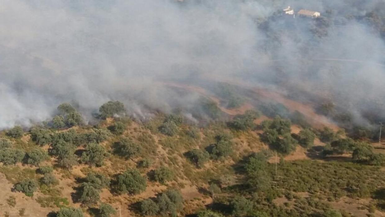 Zona del Garrobo donde se ha producido el incendio