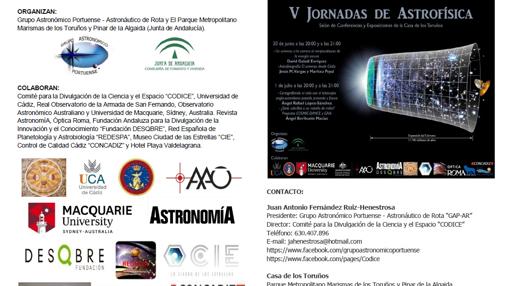 V Jornadas de Astrofísica en Los Toruños