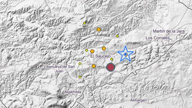 Hasta diez terremotos se registran en la Sierra Sur de Sevilla desde el mediodía de este jueves