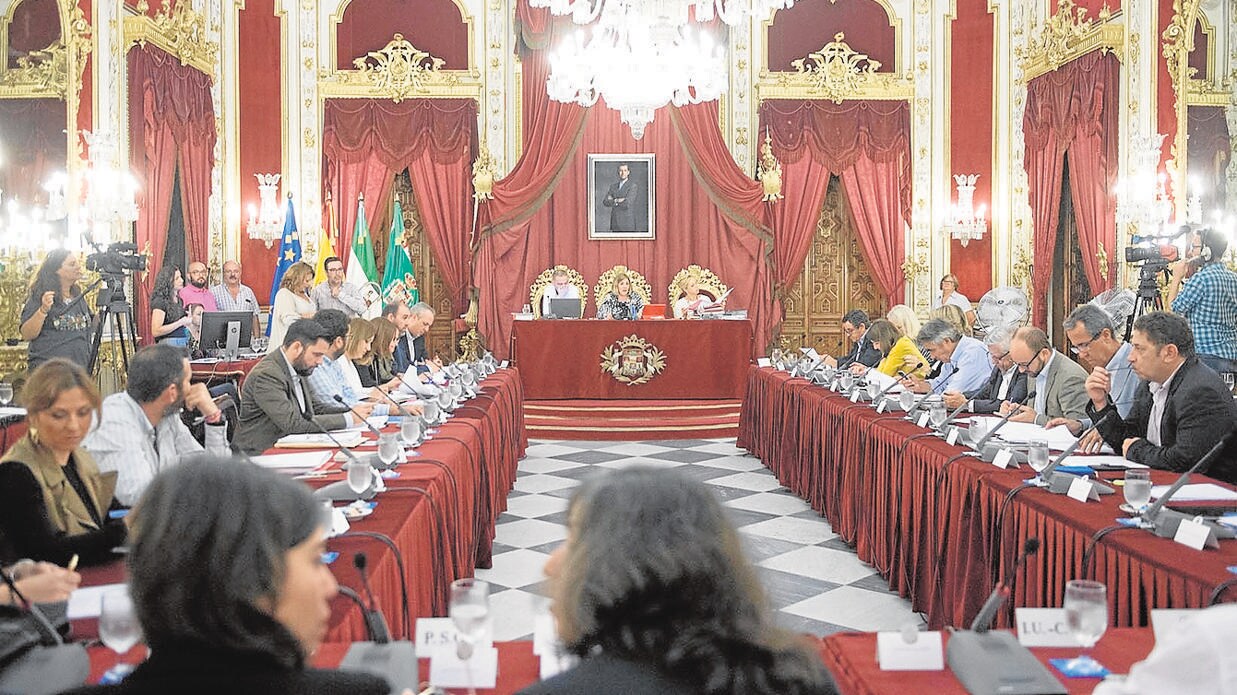 Un momeno del Pleno celebrado ayer en el Salón Regio de la Diputación Provincial.