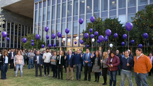 La provincia clama contra la violencia de género con globos morados