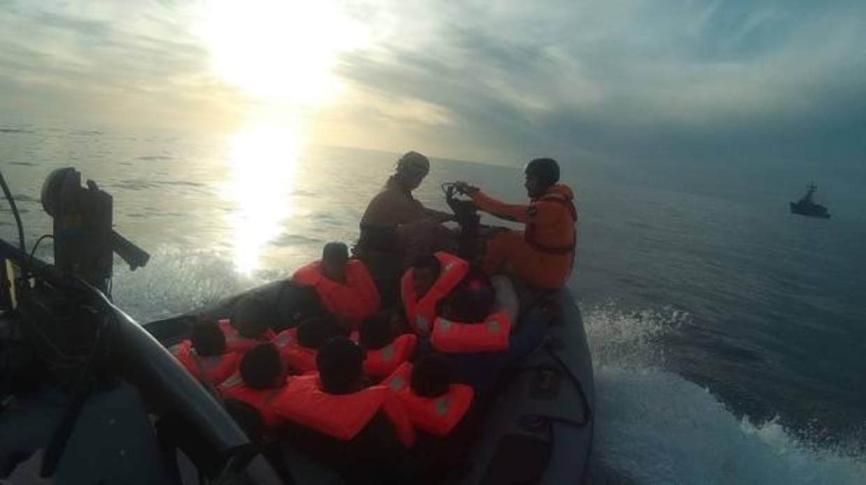 Uno de los rescates frente a las costas de Libia