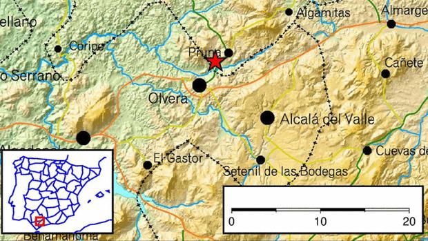 Dos terremotos con epicentro en Pruna en la noche de este martes