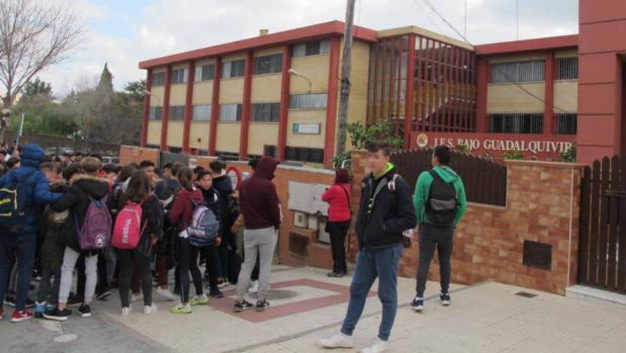 El pasado martes 6 de febrero, los alumnos del IES Bajo Guadalquivir llevaron la protesta hasta la puerta del centro