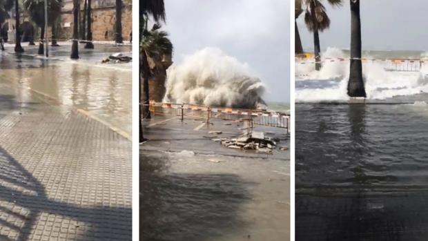 VÍDEO: Cádiz convertida en un «Aqualand» por el temporal