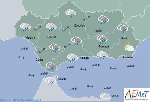 Previsión del tiempo de la AEMET en Cádiz, para el Viernes 23 de marzo de 2018