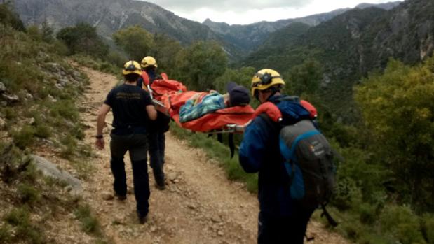 Rescatado un senderista herido en la Garganta Verde