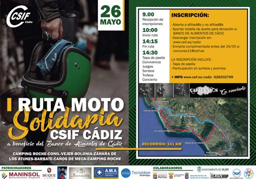 CSIF organiza la I Ruta Moto Solidaria en beneficio del Banco de Alimentos de Cádiz