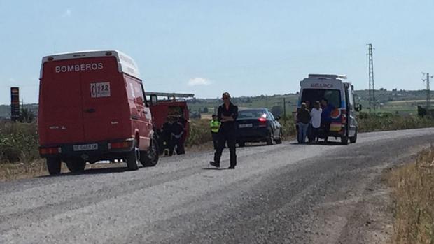 Muere un conductor de 41 años en Lebrija al caer su vehículo a un canal tras salirse de la carretera