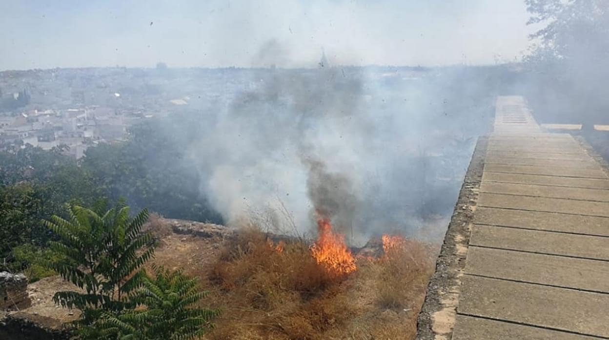 Uno de los incendios ha afectado a la zona de la ladera norte de la fortaleza