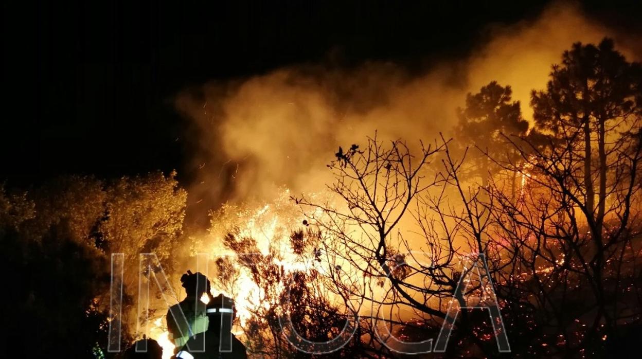 La actuación nocturna en el incendio de Tarifa