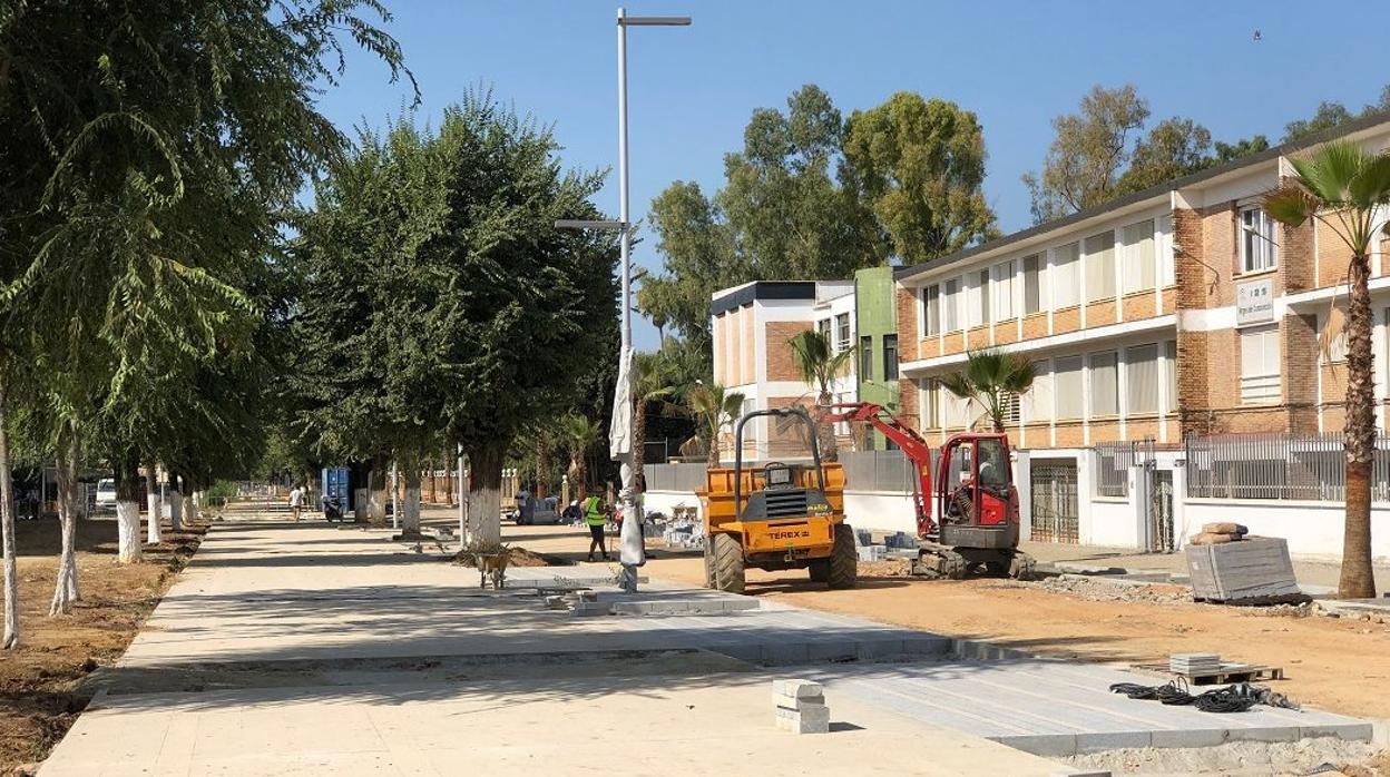 Las obras en el paseo de Consolación de Utrera comenzaron en noviembre de 2017