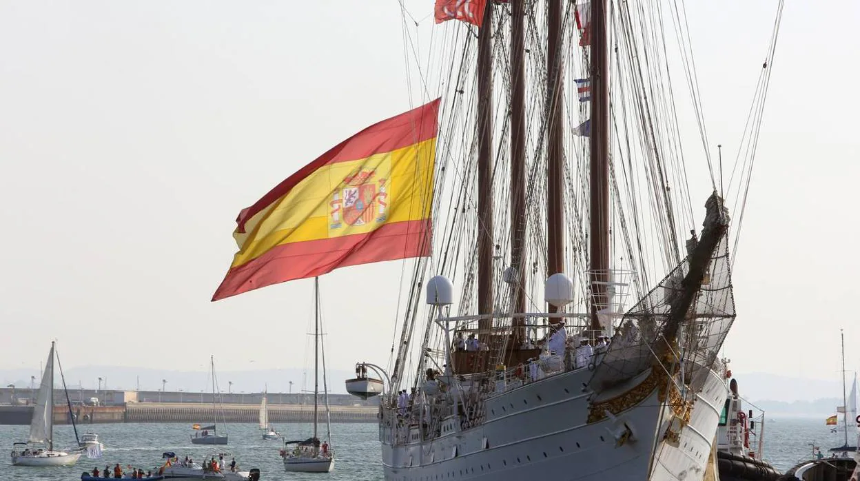 El Juan Sebastián de Elcano a su llegada a Cádiz el pasado 11 de agosto.