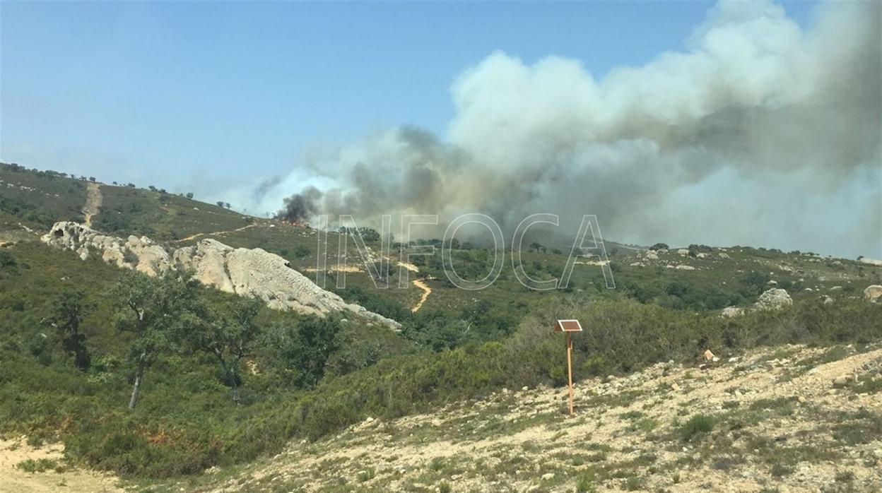Declarado un incendio en el paraje Valdeinfierno en Los Barrios