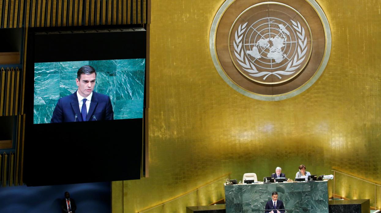 El presidente del Gobierno, Pedro Sánchez en la Asamblea General de la ONU