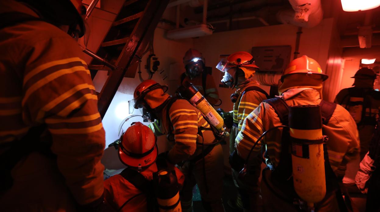 Simulación de un zafarrancho de combate.