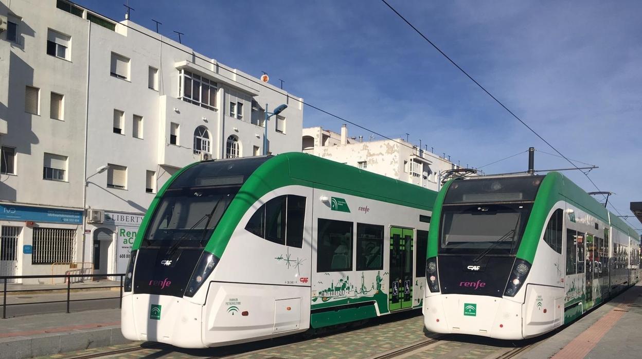 Pruebas de los trenes del tranvía de la Bahía de Cádiz