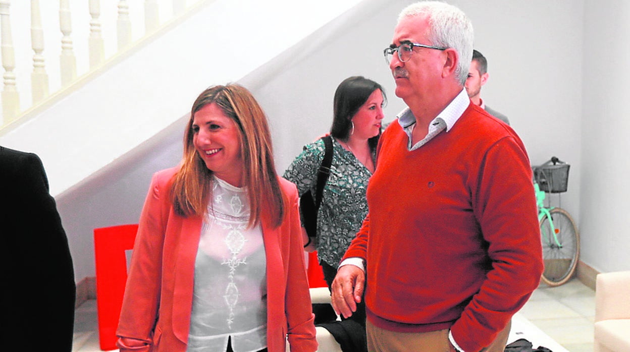 García y Jiménez Barrios, la pasada semana en la sede del PSOE.