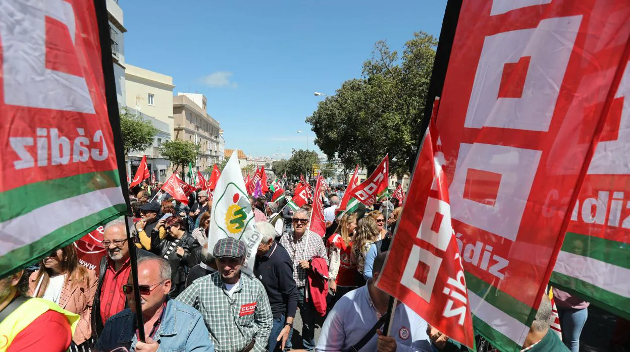 Manifestación del Primero de Mayo del pasado año en Cádiz