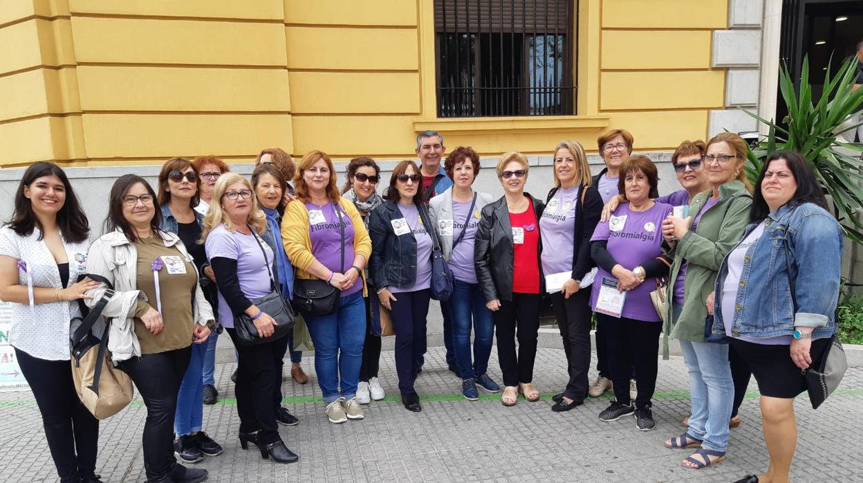 Algunas de las participantes en la concentración en Cádiz