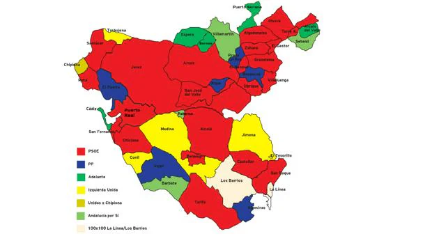 El nuevo mapa del poder local en la provincia de Cádiz