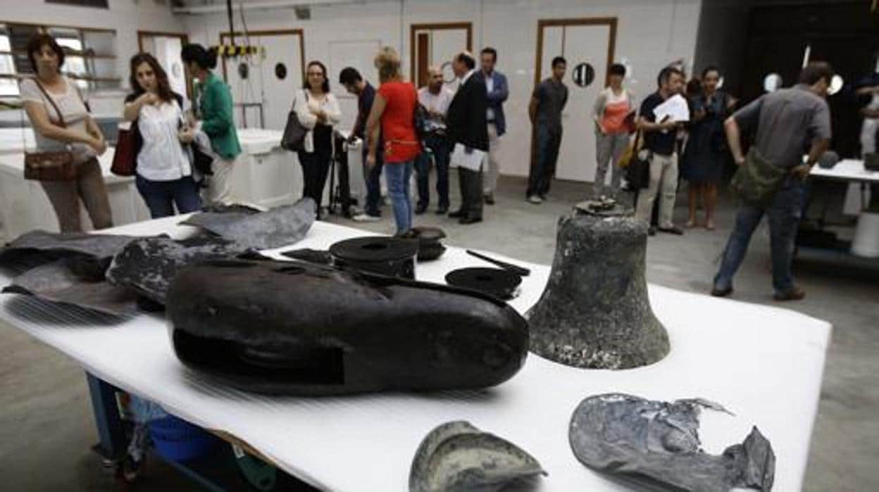 Restos de los barcos 'San Jorge y San Telmo', encontrados en 2012.