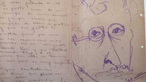 Hallada una carta manuscrita e ilustrada por el pintor José Pérez Ocaña en el archivo de Cantillana