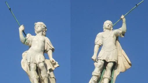 Las estatuas de San Servando y San Germán, en las Puertas de Tierra