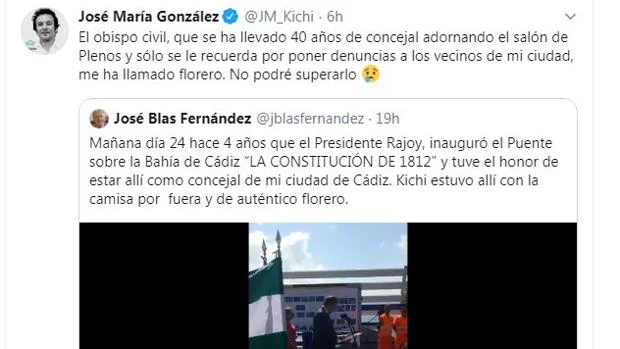 La guerra entre Kichi y Pepe Blas llega a Twitter