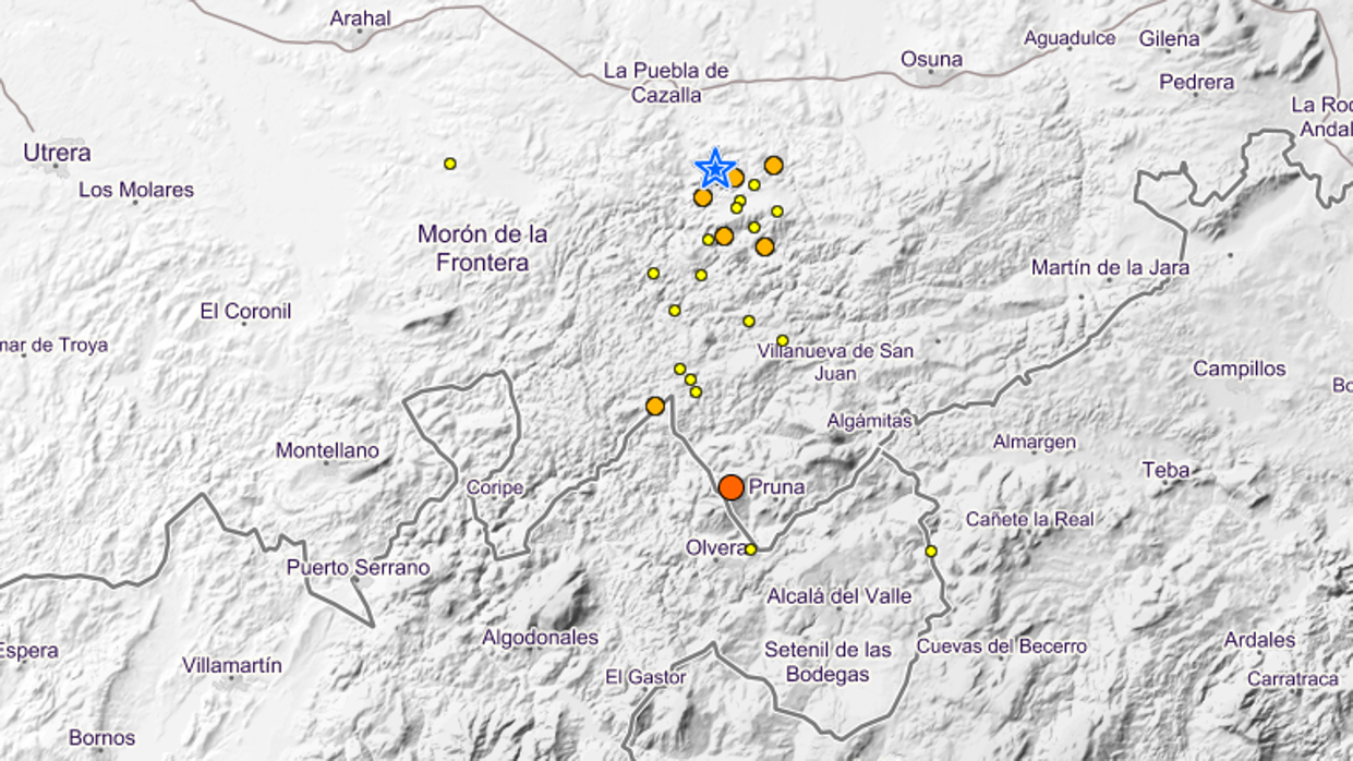 Mapa de los últimos temblores.