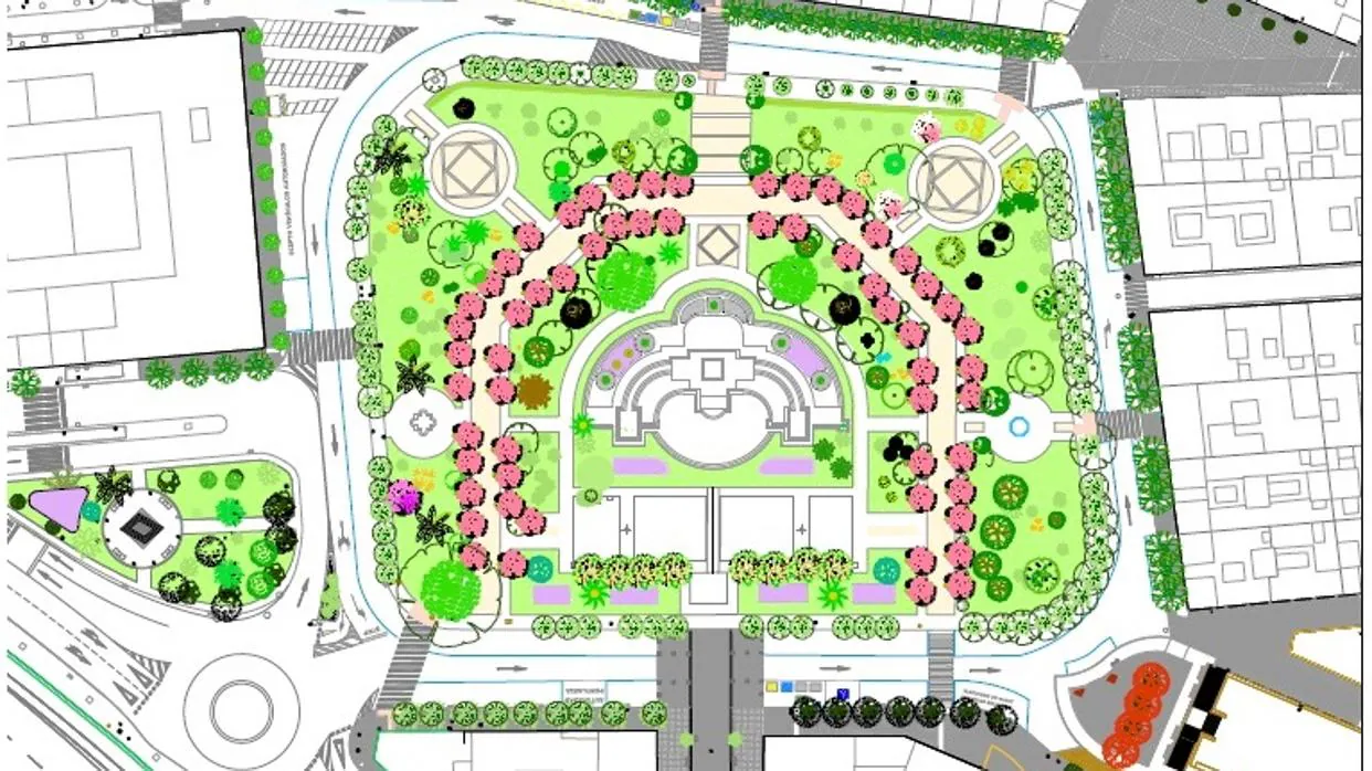Planos del proyecto de peatonalización de la Plaza de España