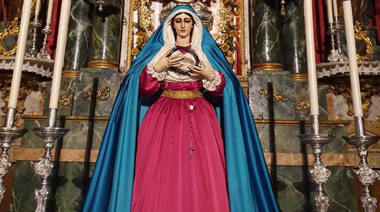 La Virgen de las Penas sale este sábado en rosario por la Viña