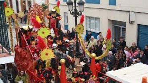 Una de lasa carrozas participantes en la Cabalgata de Reyes Magos de una pasada edición