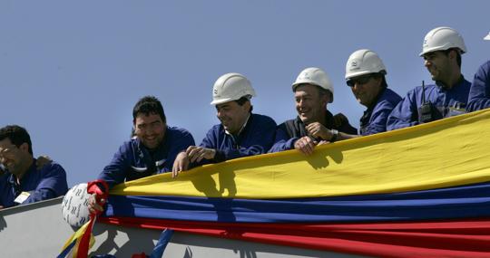 Entrega del patrullero 'Yavire' a Venezuela en 2005 en San Fernando