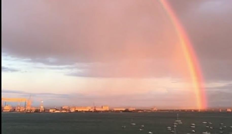 VÍDEO: Un espectacular arco iris une Cádiz con Puerto Real