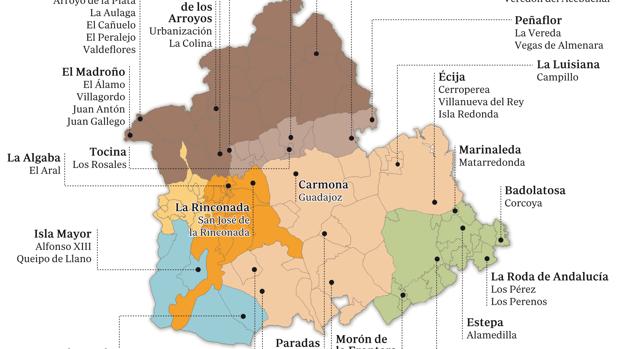 Los otros setenta «pueblos» de la provincia de Sevilla