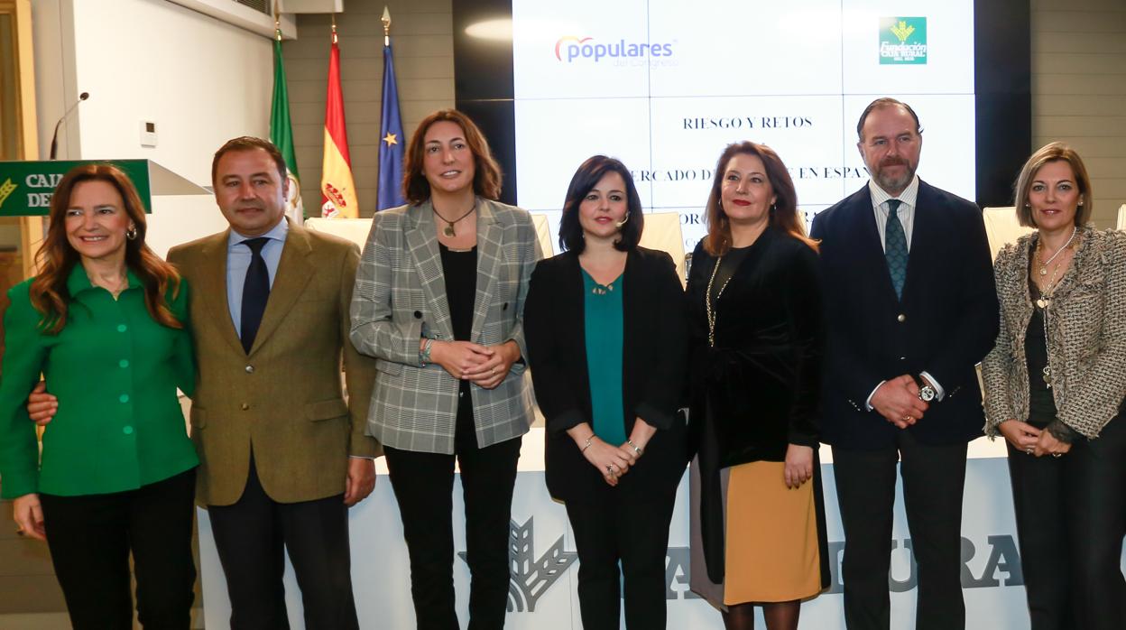 Verónica Pérez, este lunes en una jornada sobre el aceite celebrada en la Fundación Caja Rural en Sevilla