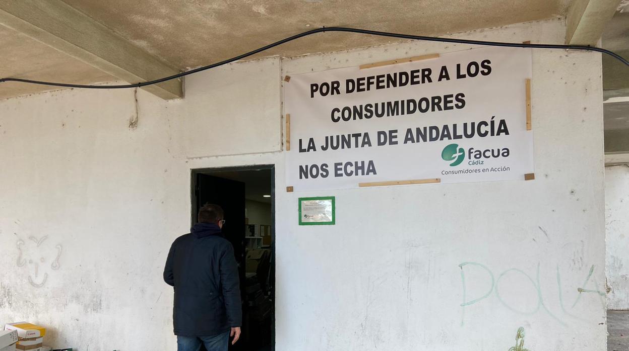 La sede de Facua en Cádiz, esta mañana.